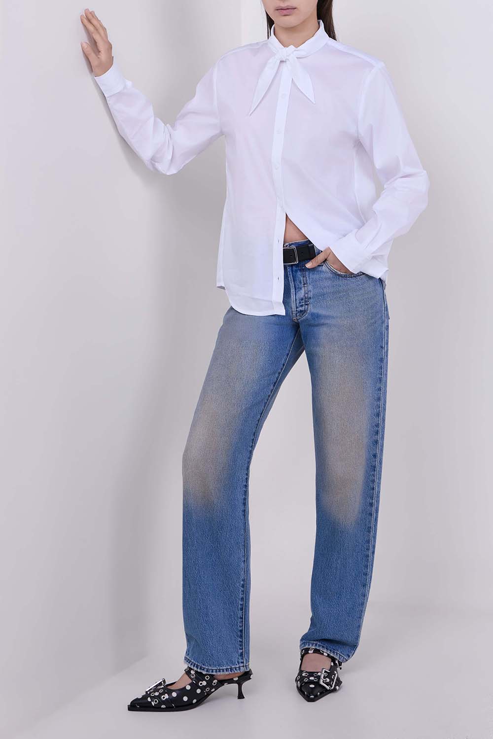 חולצה מכופתרת קשירה